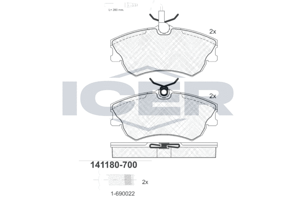 Комплект тормозных колодок пер. *ICER * MERCEDES-BENZ |   GDB1270
