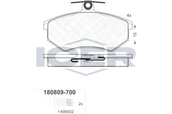 Тор Кол Диск ICER Пер  * VW  (-15.2mm-)|-->WVA 21945/20669/20168 TRW  GDB1437 / GDB1048