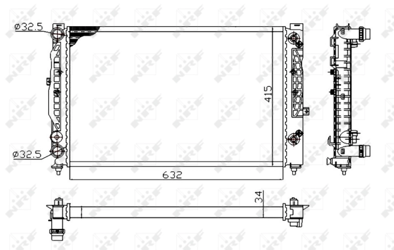Радиатор, охлаждение двигателя *NRF* AUDI A4 B5 |--->529504A / NIS->60229 / 60499